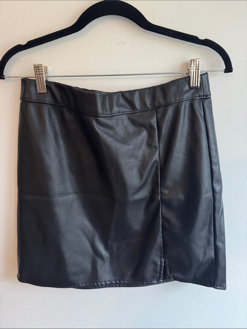 wonder nation Black Faux Leather Mini Skirt